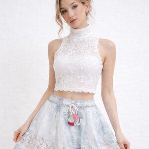 LoveShackFancy Mini Lace Feminine Coquette Balletcore Fairy Twee Skirt S